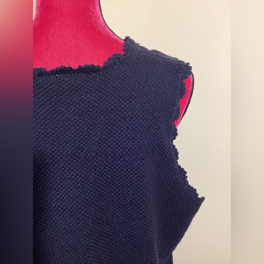 Vtg Embroidered Floral Knit Sweater Vest 18/20 Grannycore Cottagecore Coquette - Picture 8 of 14
